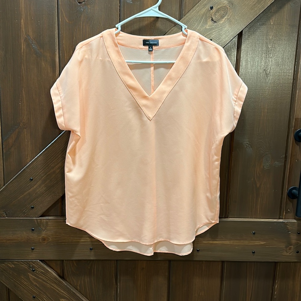 The Limited Peach V-Neck Blouse